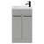 Napoli Gloss Grey Pearl 500mm Slimline Floor Standing 2 Door Vanity Unit with Basin and Matt Black Handles View from Front