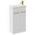 Napoli Gloss White 500mm Slimline Floor Standing 2 Door Vanity Unit with Basin and Brushed Brass Handles Left Hand View