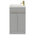 Napoli Gloss Grey Pearl 500mm Slimline Floor Standing 2 Door Vanity Unit with Basin and Brushed Brass Handles View from Front