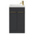 Napoli Gloss Grey 500mm Slimline Floor Standing 2 Door Vanity Unit with Basin and Brushed Brass Handles View from Front