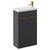 Napoli Gloss Grey 500mm Slimline Floor Standing 2 Door Vanity Unit with Basin and Brushed Brass Handles Left Hand View