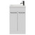 Napoli Gloss White 500mm Slimline Floor Standing 2 Door Vanity Unit with Basin and Gunmetal Grey Handles View from Front