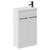 Napoli Gloss White 500mm Slimline Floor Standing 2 Door Vanity Unit with Basin and Gunmetal Grey Handles Left Hand View