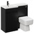 Napoli Combination Matt Black 1000mm Vanity Unit Toilet Suite with Left Hand L Shaped 1 Tap Hole Basin and 2 Drawers with Matt Black Handles Left Hand View