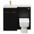 Napoli Combination Matt Black 1000mm Vanity Unit Toilet Suite with Left Hand L Shaped 1 Tap Hole Basin and 2 Drawers with Brushed Brass Handles View from Front