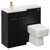 Napoli Combination Matt Black 1000mm Vanity Unit Toilet Suite with Left Hand L Shaped 1 Tap Hole Basin and 2 Drawers with Brushed Brass Handles Left Hand View