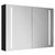 Quaker Colore Matt Black 800mm x 600mm 2 Door Illuminated LED Mirrored Cabinet with Demister and Infrared Sensor and Shaver Socket Left Hand View