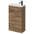Napoli Tobacco Oak 500mm Slimline Floor Standing Vanity Unit with 1 Tap Hole Basin and 2 Doors with Matt Black Handles Right Hand View
