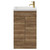 Napoli Tobacco Oak 500mm Slimline Floor Standing Vanity Unit with 1 Tap Hole Basin and 2 Doors with Brushed Brass Handles Front View