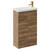 Napoli Tobacco Oak 500mm Slimline Floor Standing Vanity Unit with 1 Tap Hole Basin and 2 Doors with Brushed Brass Handles Left Hand View