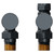 Dias Anthracite Round Dual Fuel Radiator Valves Top View