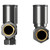 Dias Colore Gunmetal Grey Round Dual Fuel Radiator Valves Front Hand View