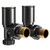 Dias Colore Gunmetal Grey Round Dual Fuel Radiator Valves Left Hand View