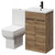Alessio Tobacco Oak 500mm Vanity Unit and Toilet Suite including Open Back Toilet and Floor Standing Vanity Unit with 2 Doors and Matt Black Handles Right Hand View
