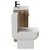 Alessio Tobacco Oak 500mm Vanity Unit and Toilet Suite including Open Back Toilet and Floor Standing Vanity Unit with 2 Doors and Matt Black Handles Side View