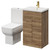 Alessio Tobacco Oak 500mm Vanity Unit and Toilet Suite including Open Back Toilet and Floor Standing Vanity Unit with 2 Doors and Brushed Brass Handles Right Hand View