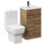 Alessio Tobacco Oak 500mm Vanity Unit and Toilet Suite including Open Back Toilet and Floor Standing Vanity Unit with 2 Doors and Gunmetal Grey Handles Left Hand View