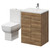 Alessio Tobacco Oak 600mm Vanity Unit and Toilet Suite including Open Back Toilet and Floor Standing Vanity Unit with 2 Doors and Chrome Handles Right Hand View