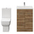 Alessio Tobacco Oak 600mm Vanity Unit and Toilet Suite including Open Back Toilet and Floor Standing Vanity Unit with 2 Doors and Chrome Handles View from Front