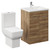 Alessio Tobacco Oak 600mm Vanity Unit and Toilet Suite including Open Back Toilet and Floor Standing Vanity Unit with 2 Doors and Chrome Handles Left Hand View
