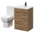 Alessio Tobacco Oak 600mm Vanity Unit and Toilet Suite including Open Back Toilet and Floor Standing Vanity Unit with 2 Doors and Matt Black Handles Right Hand View