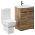Alessio Tobacco Oak 600mm Vanity Unit and Toilet Suite including Open Back Toilet and Floor Standing Vanity Unit with 2 Doors and Matt Black Handles Left Hand View