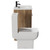 Alessio Tobacco Oak 600mm Vanity Unit and Toilet Suite including Open Back Toilet and Floor Standing Vanity Unit with 2 Doors and Matt Black Handles Side View