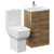 Alessio Tobacco Oak 500mm Vanity Unit and Toilet Suite including Comfort Height Toilet and Floor Standing Vanity Unit with 2 Doors and Chrome Handles Left Hand View