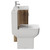 Alessio Tobacco Oak 500mm Vanity Unit and Toilet Suite including Comfort Height Toilet and Floor Standing Vanity Unit with 2 Doors and Chrome Handles Side View