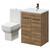 Alessio Tobacco Oak 600mm Vanity Unit and Toilet Suite including Open Back Toilet and Floor Standing Vanity Unit with 2 Doors and Gunmetal Grey Handles Right Hand View