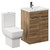 Alessio Tobacco Oak 600mm Vanity Unit and Toilet Suite including Open Back Toilet and Floor Standing Vanity Unit with 2 Doors and Gunmetal Grey Handles Left Hand View