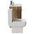 Alessio Tobacco Oak 600mm Vanity Unit and Toilet Suite including Open Back Toilet and Floor Standing Vanity Unit with 2 Doors and Gunmetal Grey Handles Side View