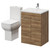 Alessio Tobacco Oak 600mm Vanity Unit and Toilet Suite including Comfort Height Toilet and Floor Standing Vanity Unit with 2 Doors and Chrome Handles Right Hand View