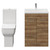 Alessio Tobacco Oak 600mm Vanity Unit and Toilet Suite including Comfort Height Toilet and Floor Standing Vanity Unit with 2 Doors and Chrome Handles View from Front