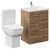 Alessio Tobacco Oak 600mm Vanity Unit and Toilet Suite including Comfort Height Toilet and Floor Standing Vanity Unit with 2 Doors and Chrome Handles Left Hand View