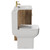 Alessio Tobacco Oak 600mm Vanity Unit and Toilet Suite including Comfort Height Toilet and Floor Standing Vanity Unit with 2 Doors and Brushed Brass Handles Side View
