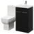 Alessio Matt Black 500mm Vanity Unit and Toilet Suite including Open Back Toilet and Floor Standing Vanity Unit with 2 Doors and Chrome Handles Right Hand View