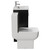 Alessio Matt Black 500mm Vanity Unit and Toilet Suite including Open Back Toilet and Floor Standing Vanity Unit with 2 Doors and Chrome Handles Side View