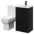 Alessio Matt Black 500mm Vanity Unit and Toilet Suite including Open Back Toilet and Floor Standing Vanity Unit with 2 Doors and Matt Black Handles Right Hand View
