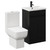 Alessio Matt Black 500mm Vanity Unit and Toilet Suite including Open Back Toilet and Floor Standing Vanity Unit with 2 Doors and Matt Black Handles Left Hand View