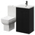 Alessio Matt Black 500mm Vanity Unit and Toilet Suite including Open Back Toilet and Floor Standing Vanity Unit with 2 Doors and Gunmetal Grey Handles Right Hand View