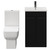 Alessio Matt Black 500mm Vanity Unit and Toilet Suite including Open Back Toilet and Floor Standing Vanity Unit with 2 Doors and Gunmetal Grey Handles View from Front