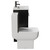 Alessio Matt Black 500mm Vanity Unit and Toilet Suite including Open Back Toilet and Floor Standing Vanity Unit with 2 Doors and Gunmetal Grey Handles Side View