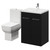 Alessio Matt Black 600mm Vanity Unit and Toilet Suite including Open Back Toilet and Floor Standing Vanity Unit with 2 Doors and Chrome Handles Right Hand View