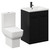 Alessio Matt Black 600mm Vanity Unit and Toilet Suite including Open Back Toilet and Floor Standing Vanity Unit with 2 Doors and Matt Black Handles Left Hand View