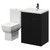 Alessio Matt Black 600mm Vanity Unit and Toilet Suite including Open Back Toilet and Floor Standing Vanity Unit with 2 Doors and Gunmetal Grey Handles Right Hand View