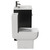 Alessio Matt Black 600mm Vanity Unit and Toilet Suite including Open Back Toilet and Floor Standing Vanity Unit with 2 Doors and Gunmetal Grey Handles Side View