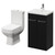 Turin Matt Black 500mm Floor Standing Vanity Unit and Toilet Suite with 1 Tap Hole Glide Basin and 2 Doors with Chrome Handles Right Hand View