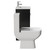 Turin Matt Black 500mm Floor Standing Vanity Unit and Toilet Suite with 1 Tap Hole Glide Basin and 2 Doors with Chrome Handles Side View