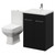 Turin Matt Black 600mm Floor Standing Vanity Unit and Toilet Suite with 1 Tap Hole Glide Basin and 2 Doors with Chrome Handles Right Hand View